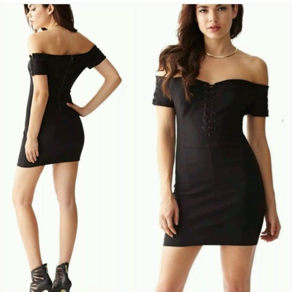 guess black off the shoulder dress